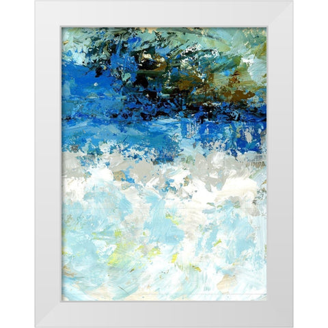 Bluescape II White Modern Wood Framed Art Print by King
