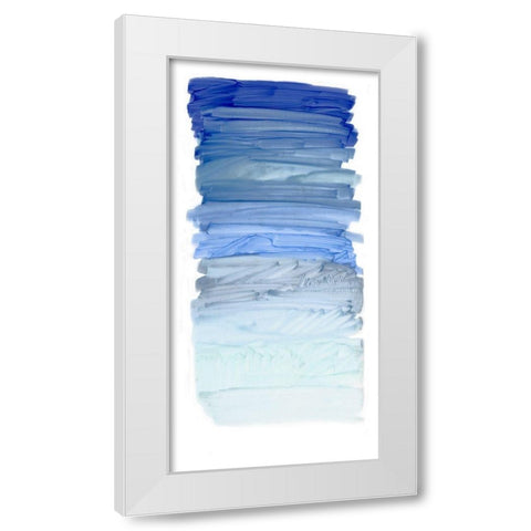 Color Strip Blue White Modern Wood Framed Art Print by King