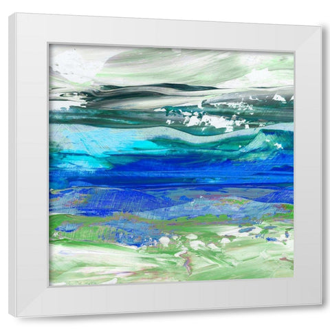 Cool Waters I White Modern Wood Framed Art Print by King