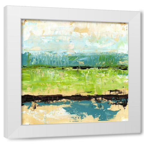 Greenscape II White Modern Wood Framed Art Print by King