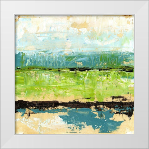 Greenscape II White Modern Wood Framed Art Print by King