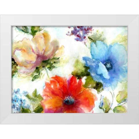 Spring Watercolor I White Modern Wood Framed Art Print by King