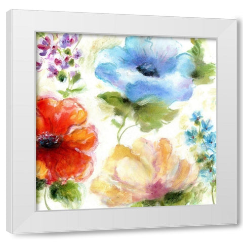 Spring  Watercolor III White Modern Wood Framed Art Print by King