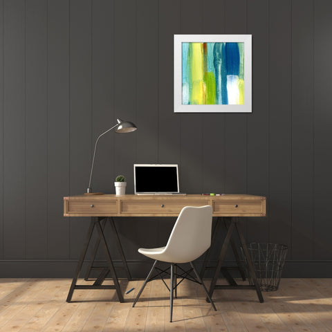 Brush Stroke I White Modern Wood Framed Art Print by King