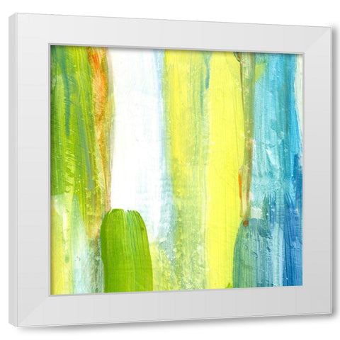 Brush Stroke II White Modern Wood Framed Art Print by King