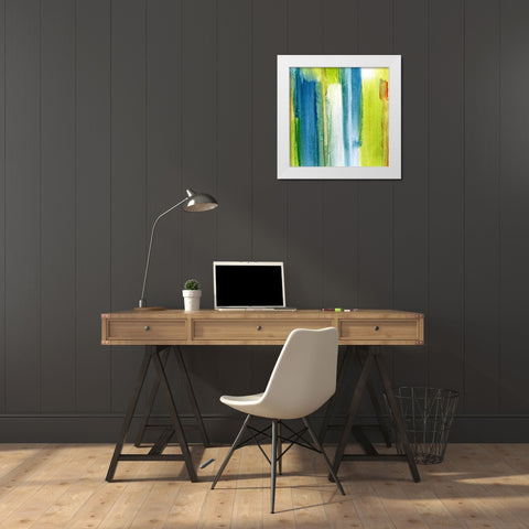Brush Stroke III White Modern Wood Framed Art Print by King