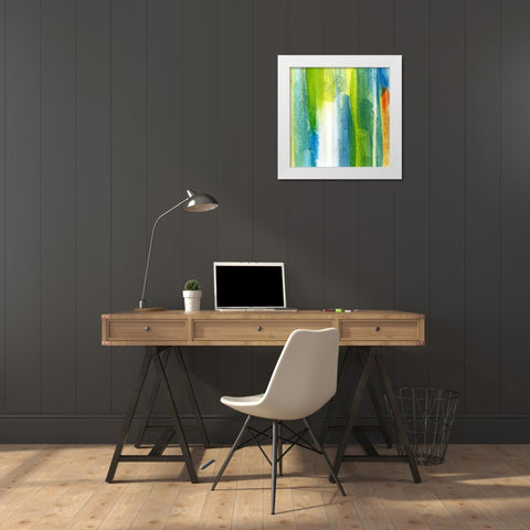 Brush Stroke IV White Modern Wood Framed Art Print by King