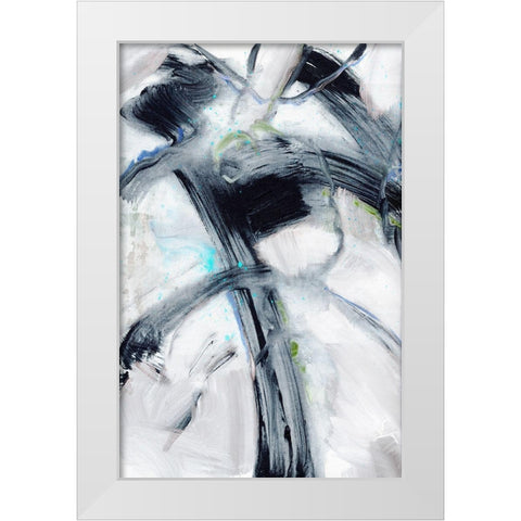 Swash Blue I White Modern Wood Framed Art Print by King