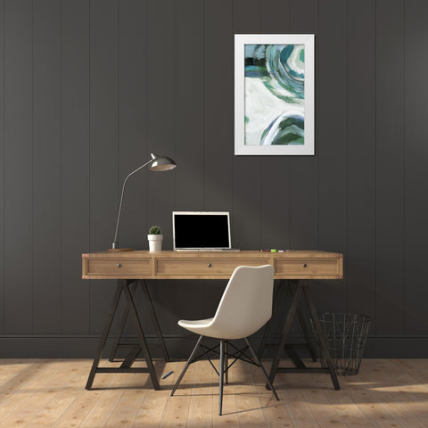 Loop I White Modern Wood Framed Art Print by King