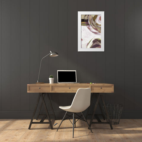 Loop Rose I White Modern Wood Framed Art Print by King