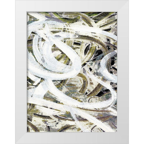 Finger Swirl II White Modern Wood Framed Art Print by King