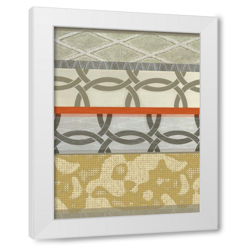 Linked Rust I White Modern Wood Framed Art Print by Nola