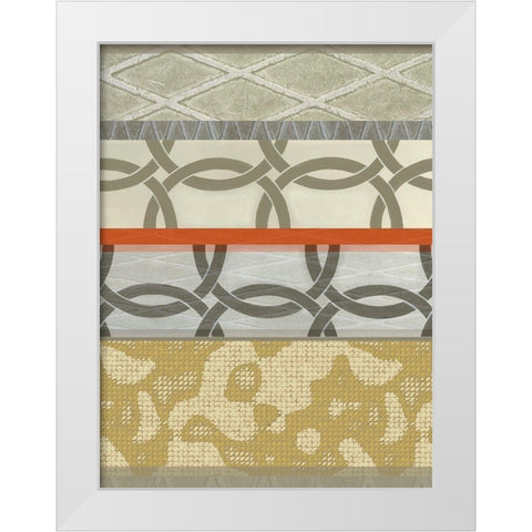 Linked Rust I White Modern Wood Framed Art Print by Nola
