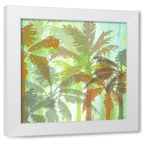 Palm Shadows I White Modern Wood Framed Art Print by Nola