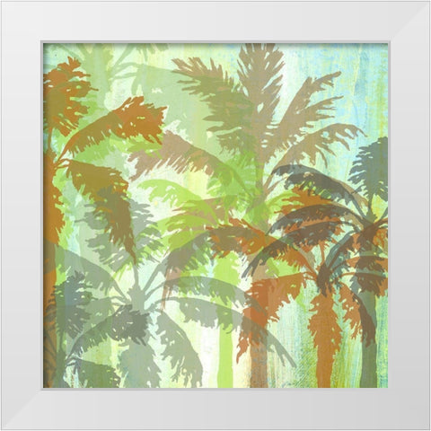 Palm Shadows I White Modern Wood Framed Art Print by Nola