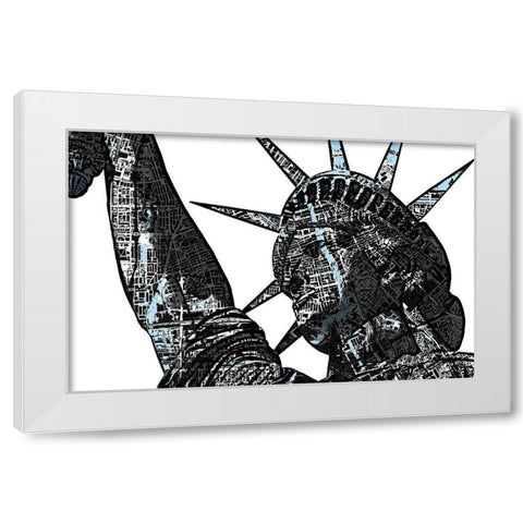 Liberty City II White Modern Wood Framed Art Print by Nola