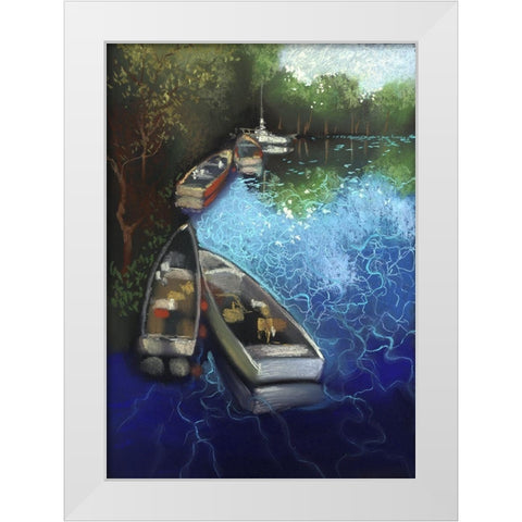 Electric Blue I White Modern Wood Framed Art Print by Ricci