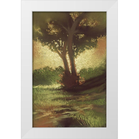 October Sun II White Modern Wood Framed Art Print by Ricci