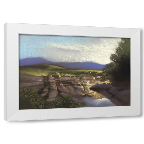 Over The Edge II White Modern Wood Framed Art Print by Ricci
