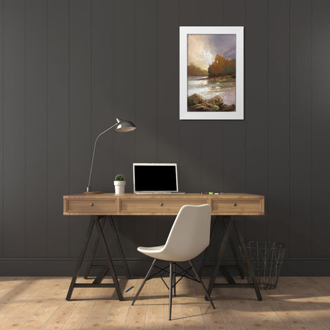 Ripple Effect I White Modern Wood Framed Art Print by Ricci