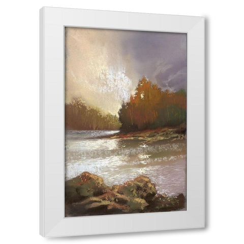 Ripple Effect I White Modern Wood Framed Art Print by Ricci