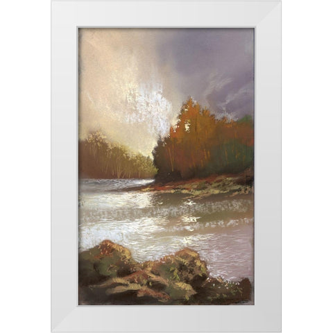 Ripple Effect I White Modern Wood Framed Art Print by Ricci