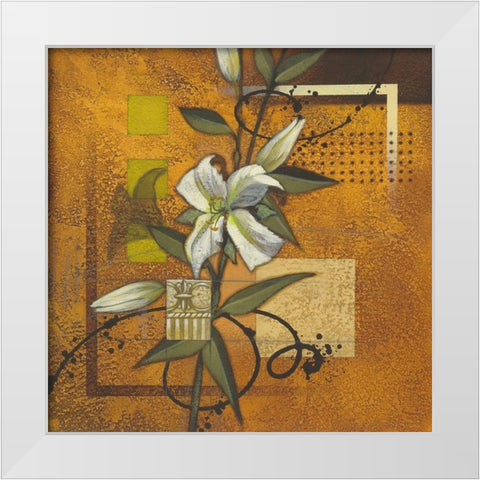 Marias Lily I White Modern Wood Framed Art Print by Scott
