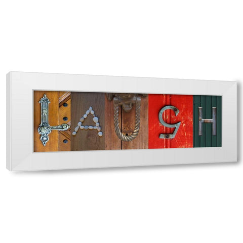Laugh White Modern Wood Framed Art Print by Phillip, Jamie