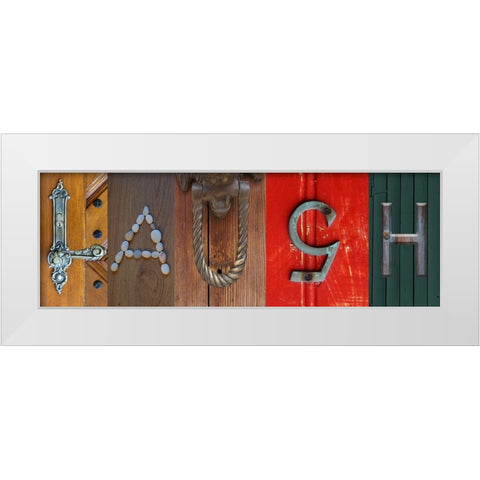 Laugh White Modern Wood Framed Art Print by Phillip, Jamie