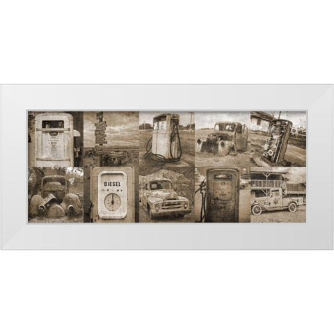 Route 66 White Modern Wood Framed Art Print by Phillip, Jamie