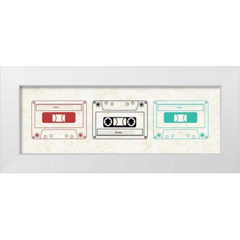 Tapes White Modern Wood Framed Art Print by Phillip, Jamie
