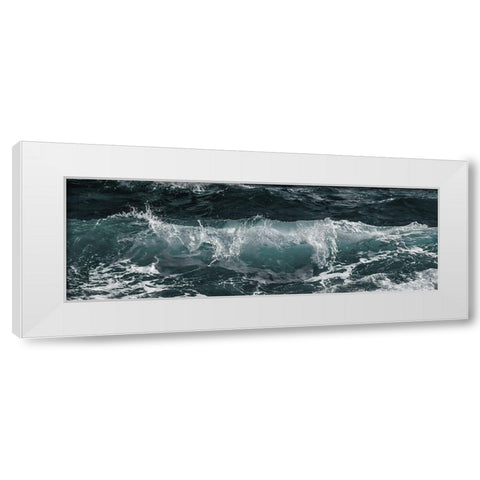 Aqua Waves White Modern Wood Framed Art Print by Phillip, Jamie