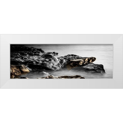 Golden Stones White Modern Wood Framed Art Print by Phillip, Jamie