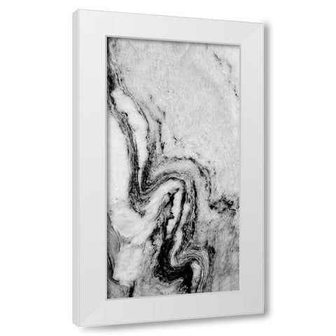 Black Swirls White Modern Wood Framed Art Print by Phillip, Jamie