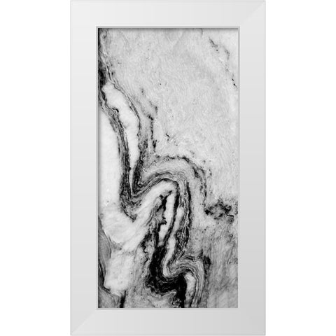 Black Swirls White Modern Wood Framed Art Print by Phillip, Jamie