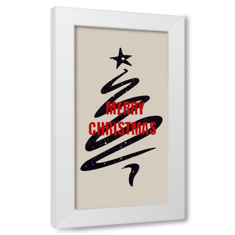Merry Christmas White Modern Wood Framed Art Print by Phillip, Jamie