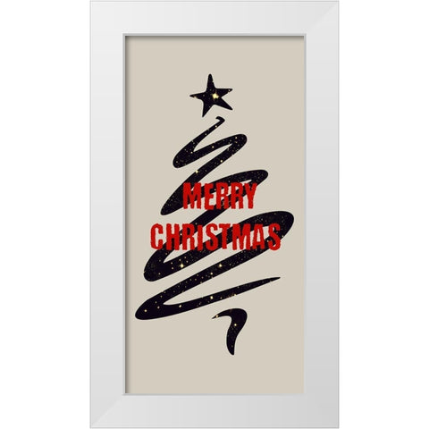 Merry Christmas White Modern Wood Framed Art Print by Phillip, Jamie