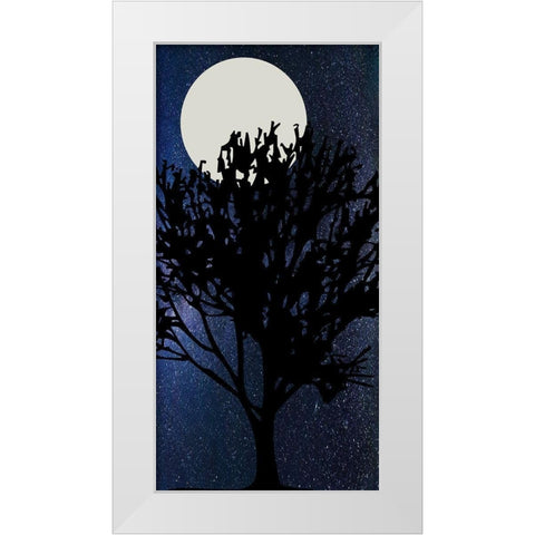 Night Moon White Modern Wood Framed Art Print by Phillip, Jamie