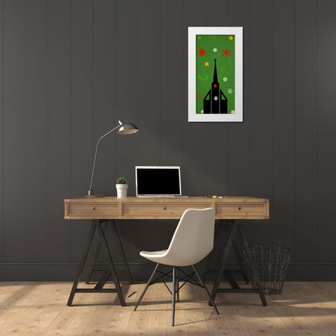 Church White Modern Wood Framed Art Print by Phillip, Jamie