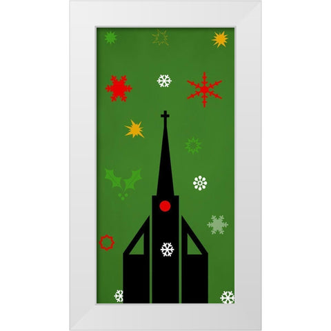 Church White Modern Wood Framed Art Print by Phillip, Jamie