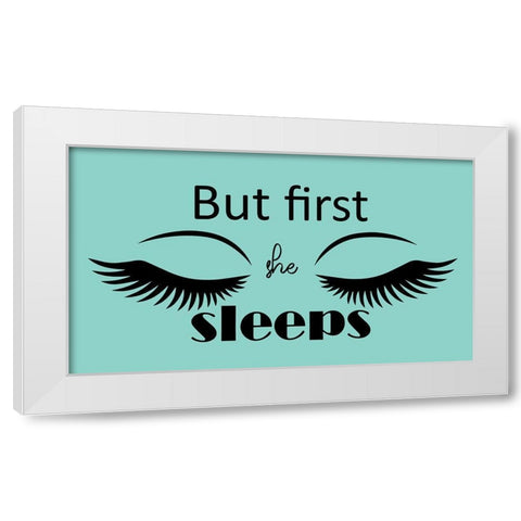 She Sleeps White Modern Wood Framed Art Print by Phillip, Jamie
