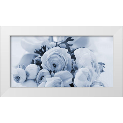 Blue Rose Garden White Modern Wood Framed Art Print by Phillip, Jamie