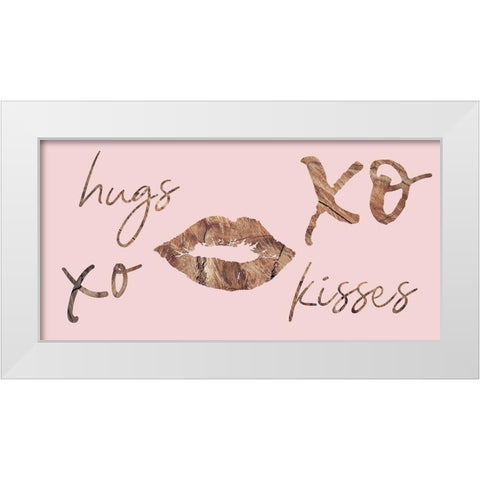 Lip Kiss White Modern Wood Framed Art Print by Phillip, Jamie