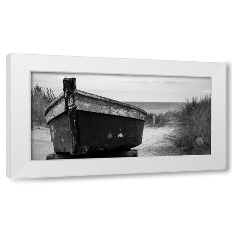 Dads Boat White Modern Wood Framed Art Print by Phillip, Jamie