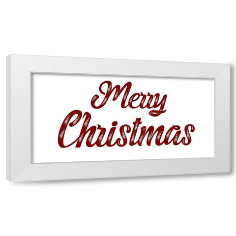 Merry Christmas White Modern Wood Framed Art Print by Phillip, Jamie