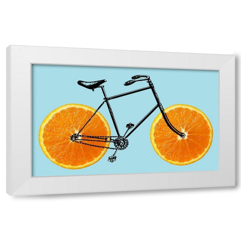 Orange Wheel 1 White Modern Wood Framed Art Print by Phillip, Jamie