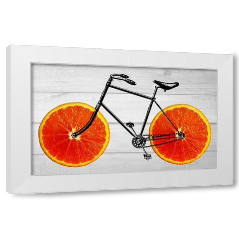 Orange Wheel 2 White Modern Wood Framed Art Print by Phillip, Jamie