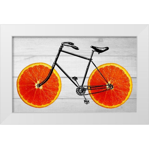 Orange Wheel 2 White Modern Wood Framed Art Print by Phillip, Jamie