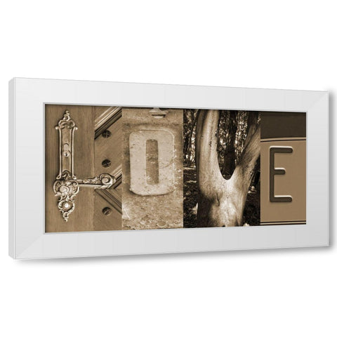 Love White Modern Wood Framed Art Print by Phillip, Jamie