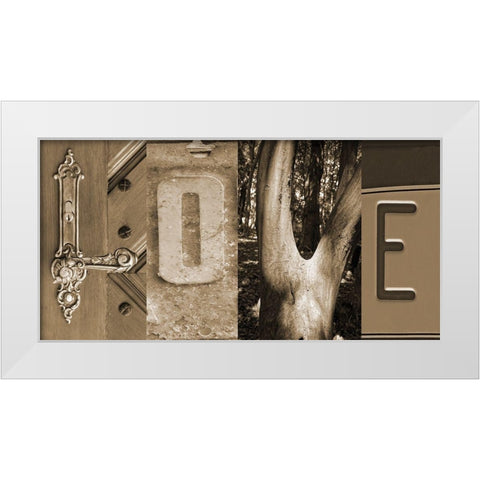 Love White Modern Wood Framed Art Print by Phillip, Jamie